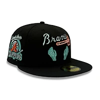 Atlanta Braves Black Script 1995 World Series Champions Patch Grey UV New Era 59FIFTY Fitted Hat