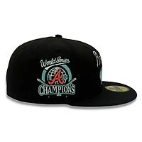 Atlanta Braves Black Script 1995 World Series Champions Patch Grey UV New Era 59FIFTY Fitted Hat
