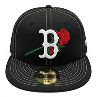 Boston Red Sox Black Rose Fenway Park Patch Gray UV New Era 59FIFTY Fitted Hat