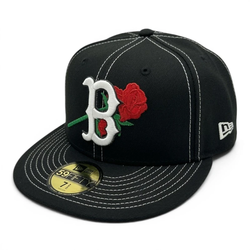 Boston Red Sox Black Rose Fenway Park Patch Gray UV New Era 59FIFTY Fitted Hat