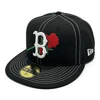 Boston Red Sox Black Rose Fenway Park Patch Gray UV New Era 59FIFTY Fitted Hat