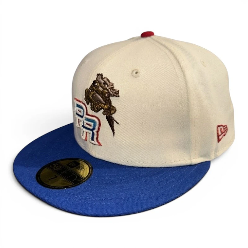 Puerto Rico Coqui Chrome and Royal Flag Patch Gray UV New Era 59FIFTY Fitted Hat