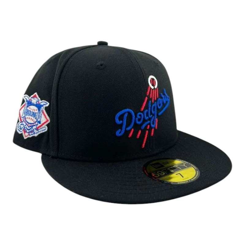 Los Angeles Dodgers Black Shooting Ball National League Patch Gray UV New Era 59FIFTY Fitted Hat