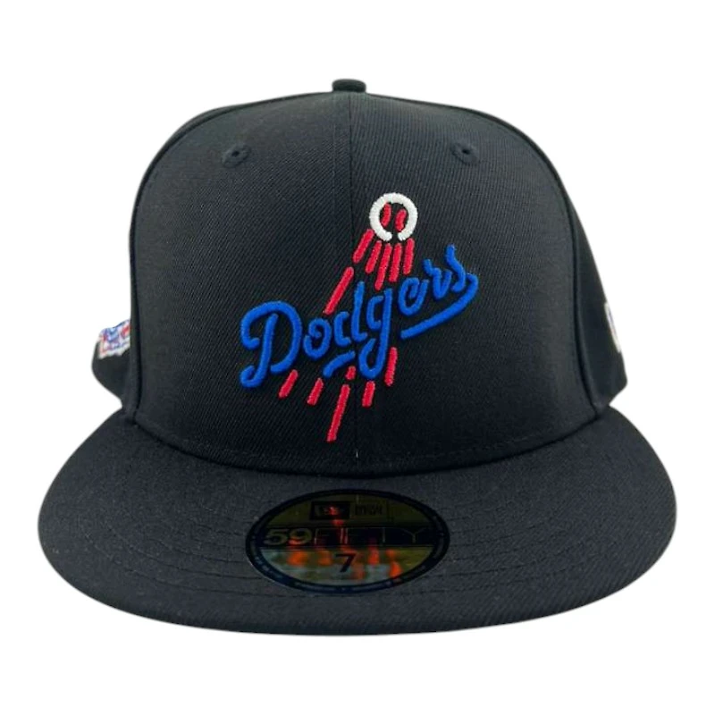 Los Angeles Dodgers Black Shooting Ball National League Patch Gray UV New Era 59FIFTY Fitted Hat