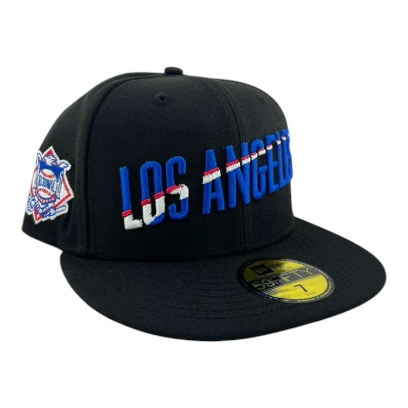 Los Angeles Dodgers Black Script National League Patch Gray UV New Era 59FIFTY Fitted Hat