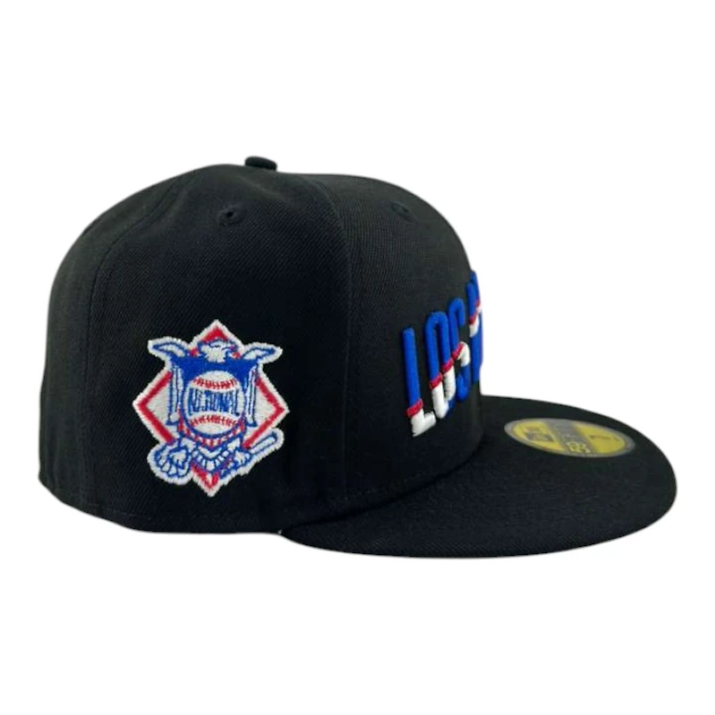 Los Angeles Dodgers Black Script National League Patch Gray UV New Era 59FIFTY Fitted Hat