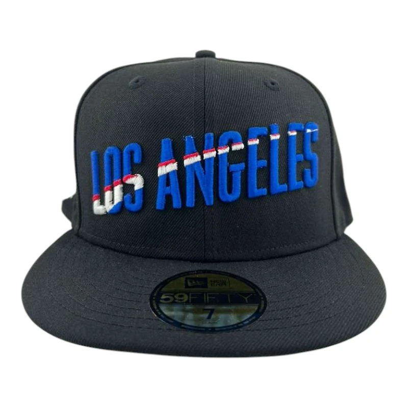 Los Angeles Dodgers Black Script National League Patch Gray UV New Era 59FIFTY Fitted Hat