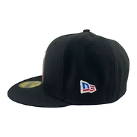 Los Angeles Angels Black American League Patch Gray UV New Era 59FIFTY Fitted Hat