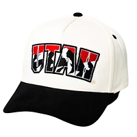 Utah Utes Cream and Black Corduroy Mountain Woodn Grail Snapback Hat