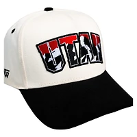 Utah Utes Cream and Black Corduroy Mountain Woodn Grail Snapback Hat