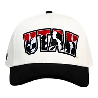 Utah Utes Cream and Black Corduroy Mountain Woodn Grail Snapback Hat