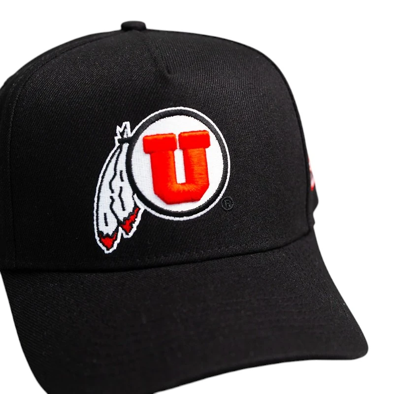Utah Utes Black Stadium Patch Woodn Grail Snapback Hat