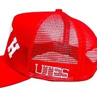 Utah Utes Red Mesh Trucker Woodn Grail Snapback Hat
