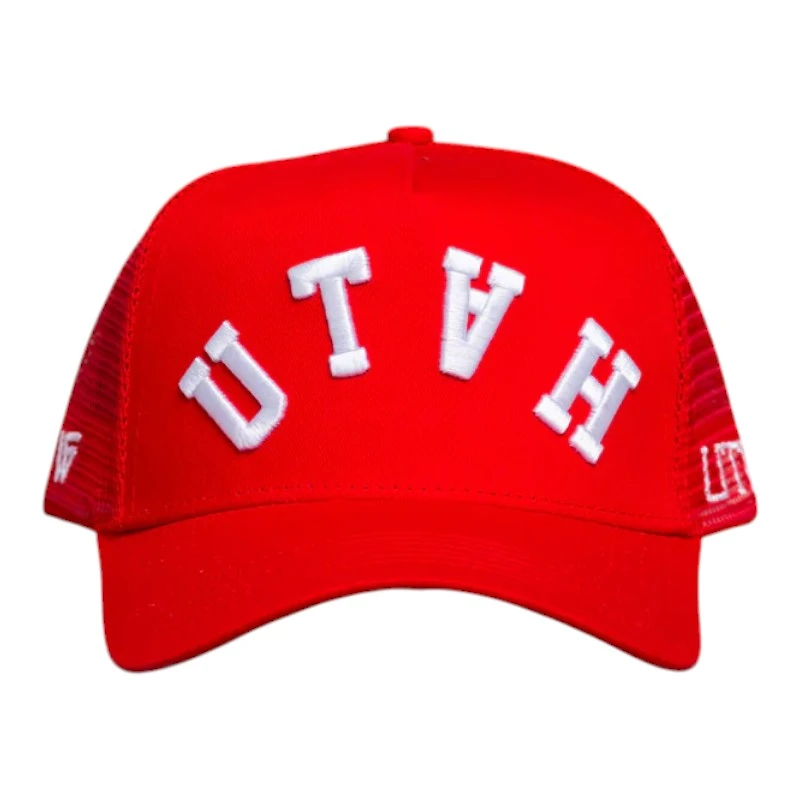 Utah Utes Red Mesh Trucker Woodn Grail Snapback Hat