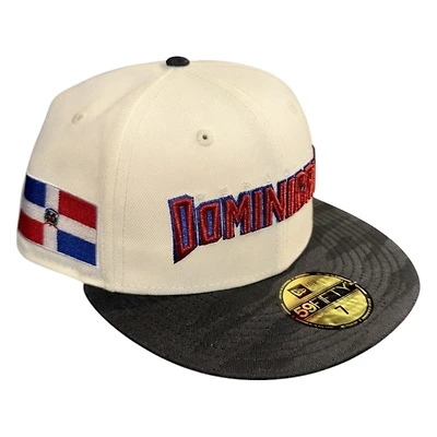 Dominican Republic Chrome and Black Camo Flag Patch WBC New Era 59FIFTY Fitted Hat