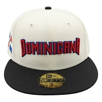 Dominican Republic Chrome and Black Camo Flag Patch WBC New Era 59FIFTY Fitted Hat