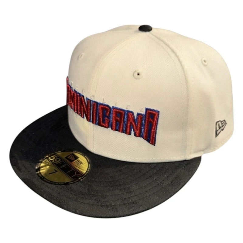 Dominican Republic Chrome and Black Camo Flag Patch WBC New Era 59FIFTY Fitted Hat