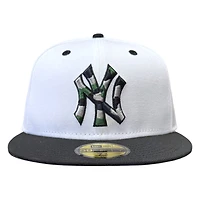 New York Yankees Optic White and Black Camo Logo Era 59FIFTY Fitted Hat