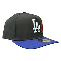 Los Angeles Dodgers Black and Royal Rose New Era 9FIFTY A-Frame Snapback Hat