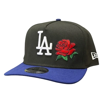 Los Angeles Dodgers Black and Royal Rose New Era 9FIFTY A-Frame Snapback Hat