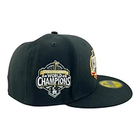 Los Angeles Dodgers Black "Night Series" Locker Room 2025 WS Champions Patch UV New Era 59FIFTY Fitted Hat