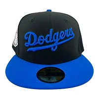 Los Angeles Dodgers Black and Royal Script Lantern Patch Gray UV New Era 59FIFTY Fitted Hat