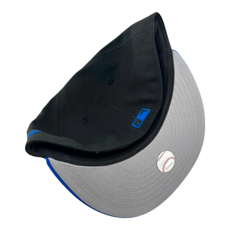 Los Angeles Dodgers Black and Royal Script Lantern Patch Gray UV New Era 59FIFTY Fitted Hat