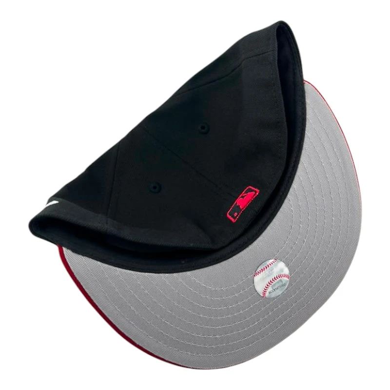 Los Angeles Dodgers Black and Red Script Lantern Patch Gray UV New Era 59FIFTY Fitted Hat