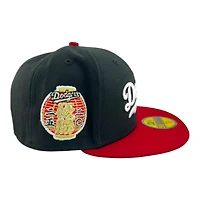 Los Angeles Dodgers Black and Red Script Lantern Patch Gray UV New Era 59FIFTY Fitted Hat