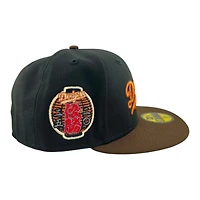 Los Angeles Dodgers Black and Walnut Script Lantern Patch Gray UV New Era 59FIFTY Fitted Hat