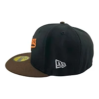 Los Angeles Dodgers Black and Walnut Script Lantern Patch Gray UV New Era 59FIFTY Fitted Hat