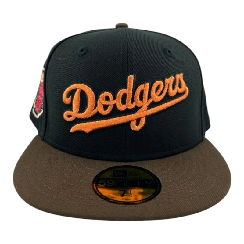 Los Angeles Dodgers Black and Walnut Script Lantern Patch Gray UV New Era 59FIFTY Fitted Hat