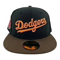Los Angeles Dodgers Black and Walnut Script Lantern Patch Gray UV New Era 59FIFTY Fitted Hat