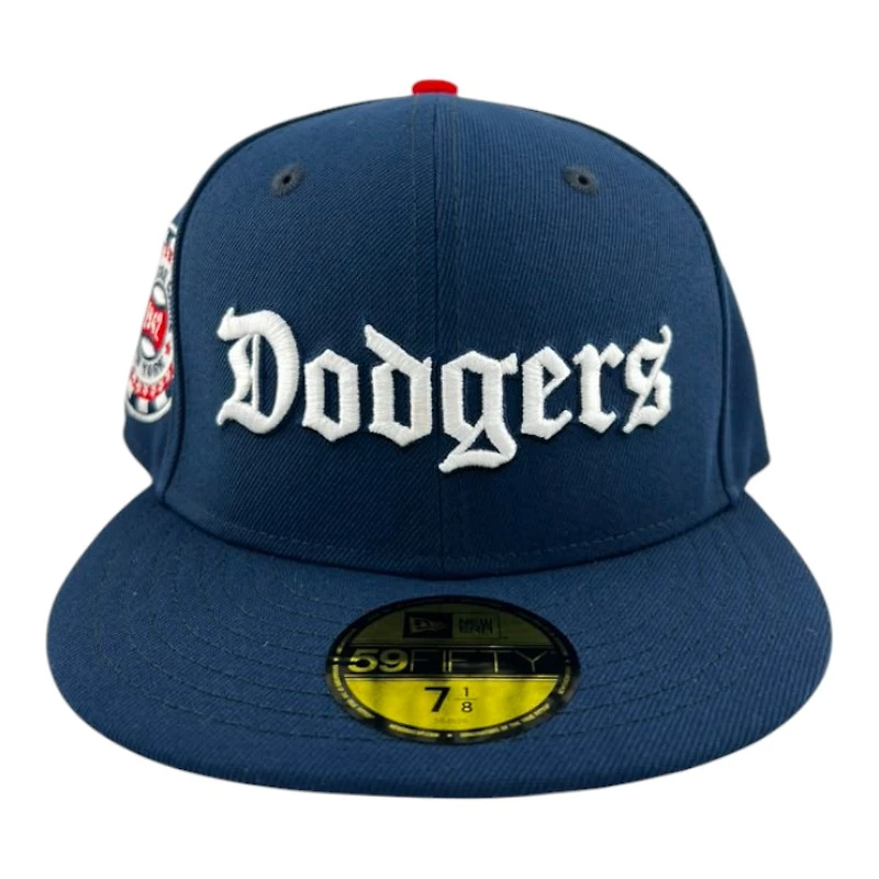 Los Angeles Dodgers Blue Oceanside Old English 1942 ASG Patch Realtree UV New Era 59FIFTY Fitted Hat