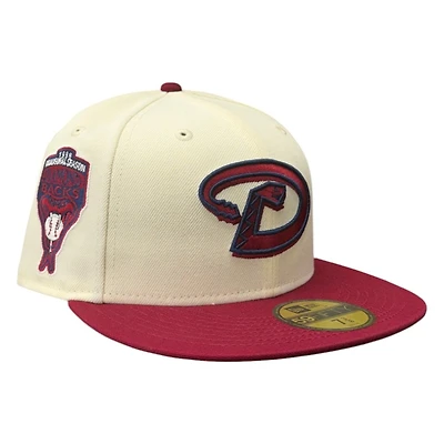 Arizona Diamondbacks Chrome and Cardinal Red 1998 Inaugural Season Patch New Era 59FIFTY Fitted Hat