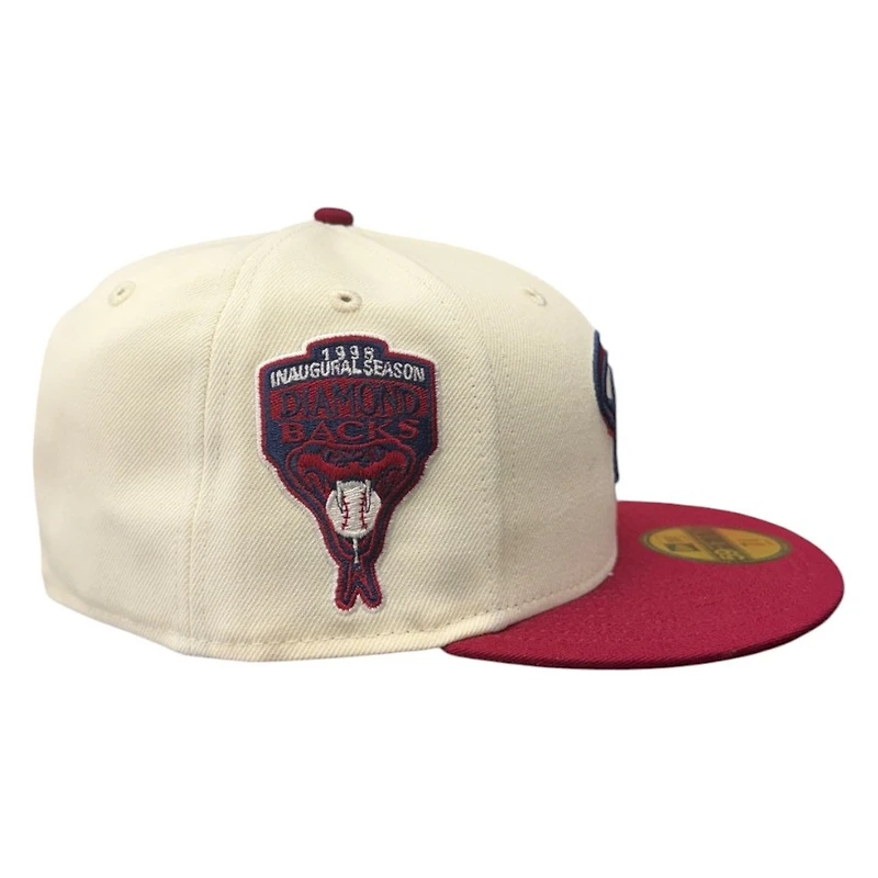 Arizona Diamondbacks Chrome and Cardinal Red 1998 Inaugural Season Patch New Era 59FIFTY Fitted Hat