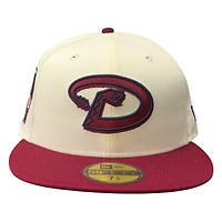 Arizona Diamondbacks Chrome and Cardinal Red 1998 Inaugural Season Patch New Era 59FIFTY Fitted Hat