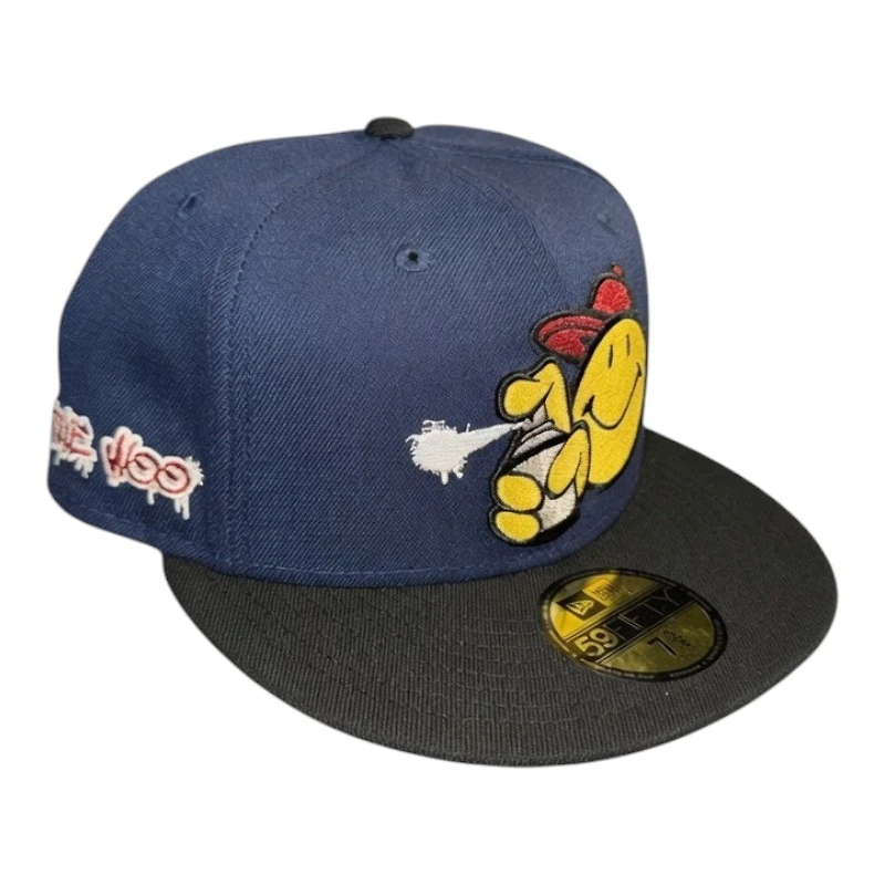 Worcester Red Sox Navy and Black The Woo Patch Gray UV New Era 59FIFTY Fitted Hat