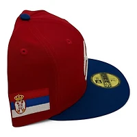 Denver Nuggets Scarlet Light Royal 2T Leon the Lab Serbia 1.0 Patch Green UV New Era 59FIFTY Fitted Hat