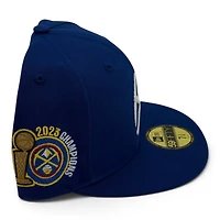 Denver Nuggets Light Royal Leon the Lab Serbia 2023 Champions Patch Green UV New Era 59FIFTY Fitted Hat