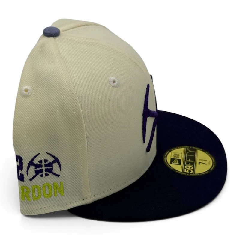Denver Nuggets Chrome Purple 2T Leon the Lab Aaron Gordon AG Patch Lime Green UV New Era 59FIFTY Fitted Hat