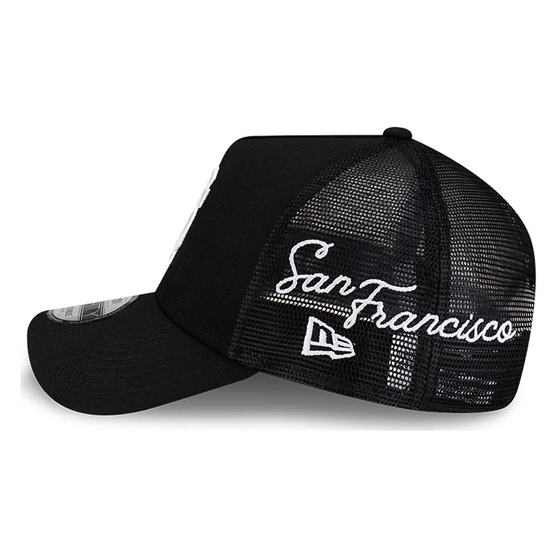 San Francisco Giants Black Trucker City Script New Era 9FORTY A-Frame Snapback Hat