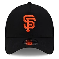 San Francisco Giants Black and Orange Trucker City Script New Era 9FORTY A-Frame Snapback Hat