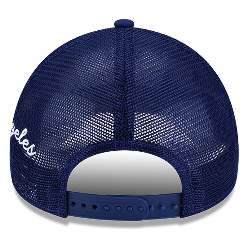 Los Angeles Dodgers Royal Blue Trucker City Script New Era 9FORTY A-Frame Snapback Hat