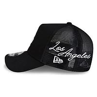 Los Angeles Dodgers Black Trucker City Script New Era 9FORTY A-Frame Snapback Hat