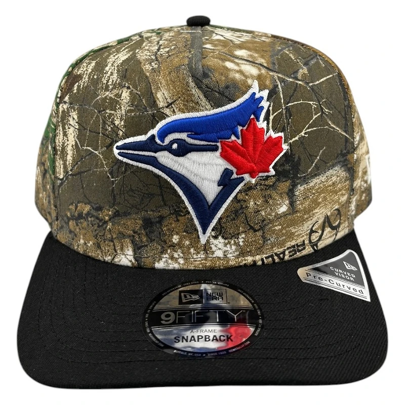 Toronto Blue Jays Realtree Camo and Black 2Tone New Era 9FIFTY A-Frame Snapback Hat