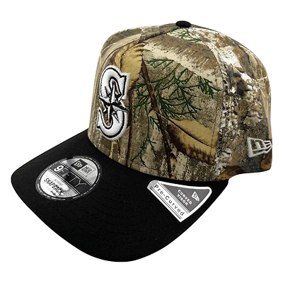 Seattle Mariners Realtree Camo and Black 2Tone New Era 9FIFTY A-Frame Snapback Hat