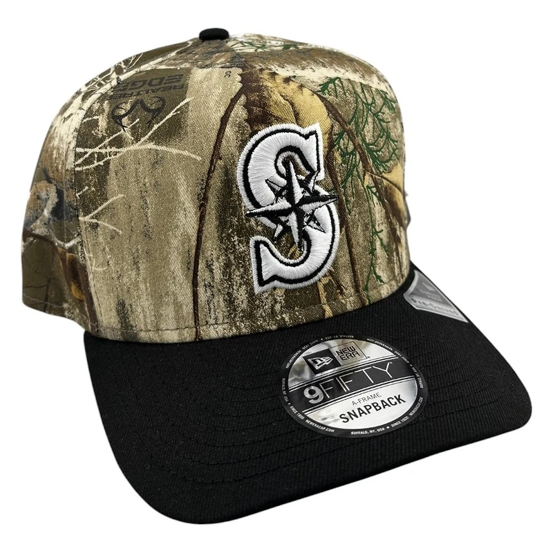 Seattle Mariners Realtree Camo and Black 2Tone New Era 9FIFTY A-Frame Snapback Hat