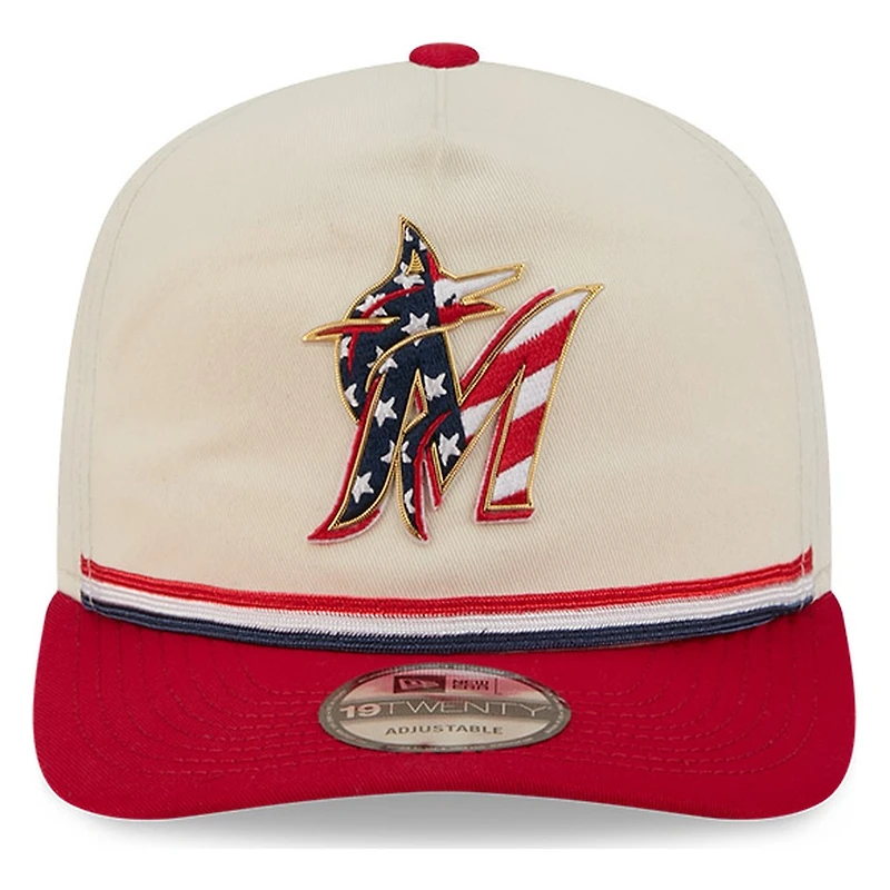 Miami Marlins 2026 Fourth of July USA 250 Patch New Era 19TWENTY Adjustable Snapback Hat
