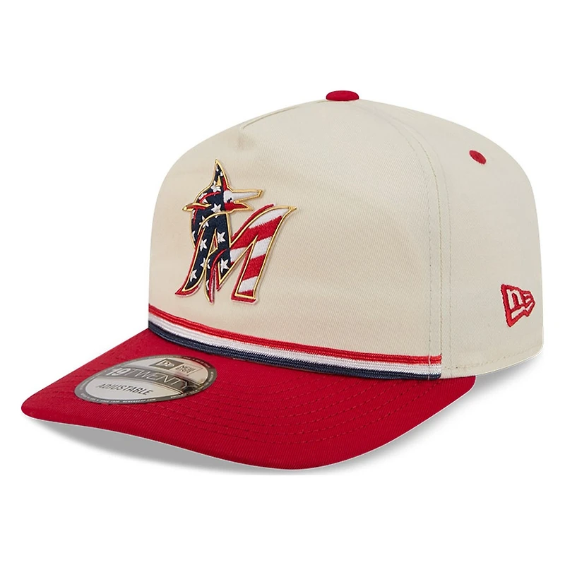 Miami Marlins 2026 Fourth of July USA 250 Patch New Era 19TWENTY Adjustable Snapback Hat